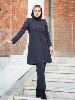 مانتو اداری فیونا سه دکمه مخفی آستر دار - تصویر 2