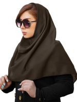 مقنعه ساده نخی بروجرد قهوه ای